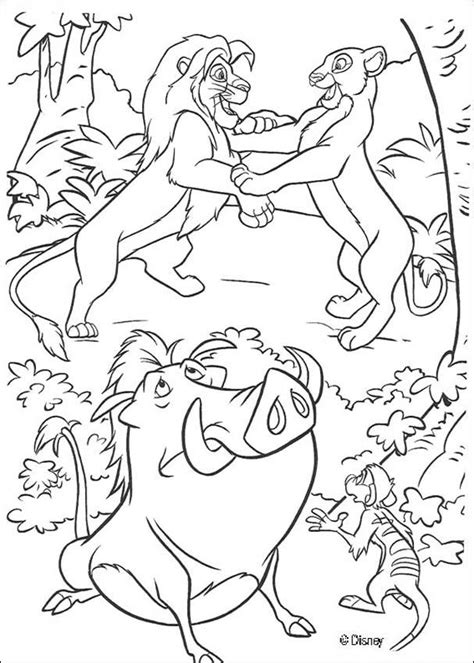 Simba And Nala Reunited Coloring Pages