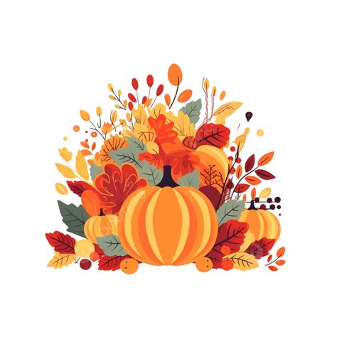 Flat Design Style Happy Thanksgiving Day Autumn Thanksgiving Card