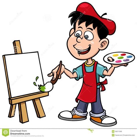 Cartoon Artist Drawing Images Artist Cartoon Character Illustration