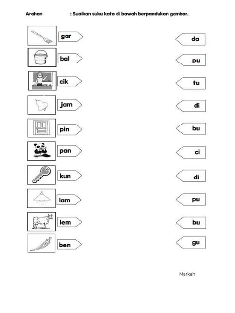 Pilih jawapan kamu daripada senarai penjodoh bilangan di bawah: soalan ujian Bahasa Melayu prasekolah | Alphabet ...