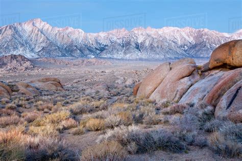 Usa California Lone Pine View Of Lone Pine Peak And Mount Whitney As