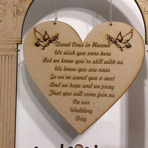 Loved Ones In Heaven Wedding Memory Table 3d Centrepiece With Etsy