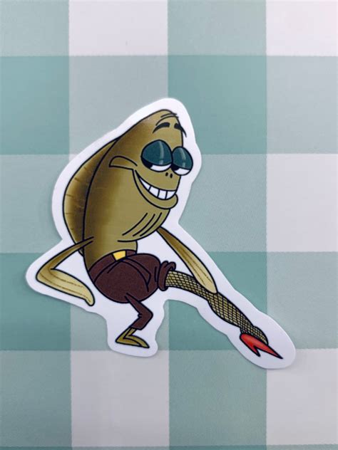 Funny Spongebob My Leg Guy Fish Meme Sticker Waterproof Etsy