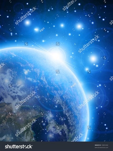 Blue Planet Earth Outer Space Stock Illustration 13001692