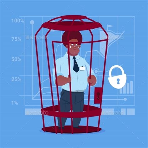 Business Man In Cage Prisoner By Prostockstudio Graphicriver