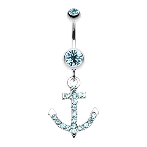 Anchor Gem Sparkle Belly Button Ring Belly Button Rings Belly Rings Belly Button Piercing