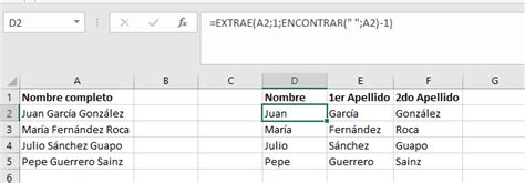C Mo Separar Nombres Y Apellidos En Excel Excelfacil