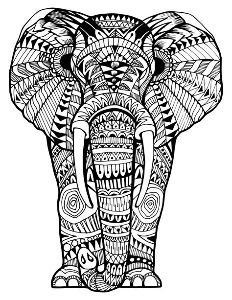 Elephants are one of the most popular subjects of coloring sheets. Intricate Elephant Coloring Pages at GetColorings.com ...