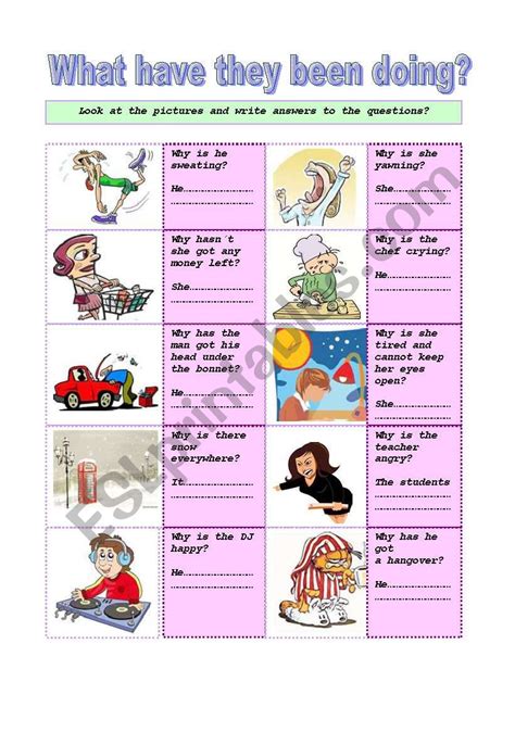What Have They Been Doing Esl Worksheet By Bohda