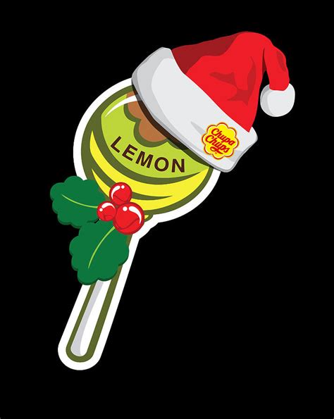 chupa chups christmas lemon lollipop digital art by jessika bosch