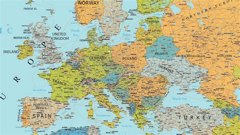 Detailed Vector Map Of Europe Maptorian