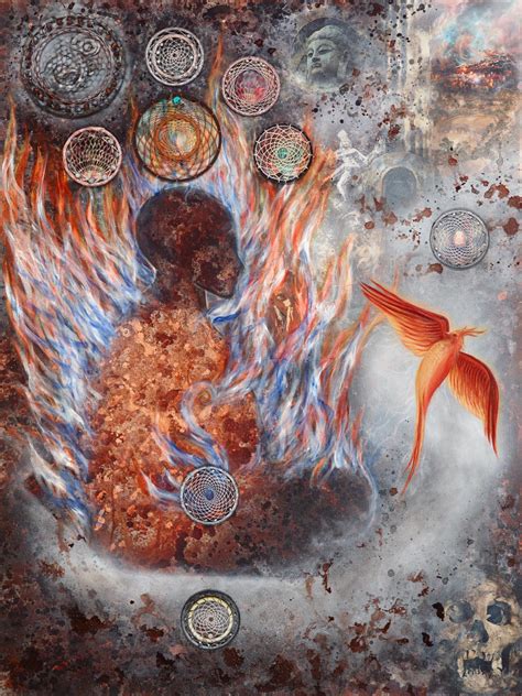Monk On Fire Fine Art Print Kali Levitov Dakini As Art