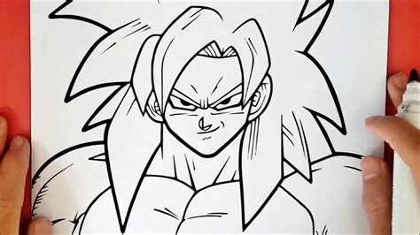 Dibujos De Goku Fase 4 A Lapiz Como Dibujar A Goku Y Vegeta Ssj4 Dios