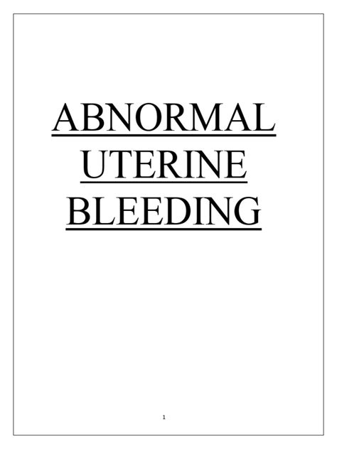 Abnormal Uterine Bleeding Assignment Pdf