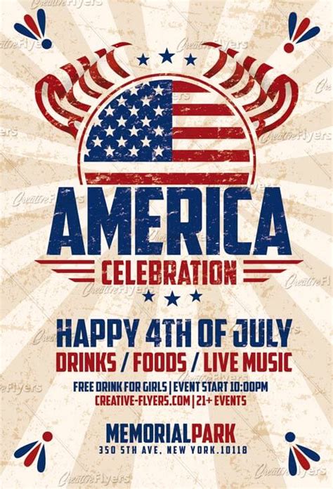 Independence Day Flyer Psd 4th Of July Creativeflyers