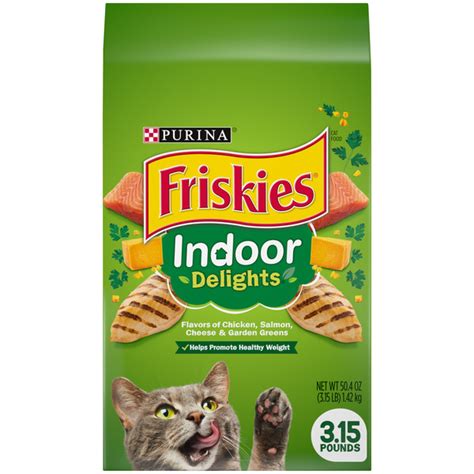 May 14, 2019 · friskies indoor delights® dry cat food formulated to promote healthy weight and help control hairballs, with flavors of chicken, salmon, cheese & garden greens. Save on Friskies Indoor Delights Dry Cat Food w/Chicken ...