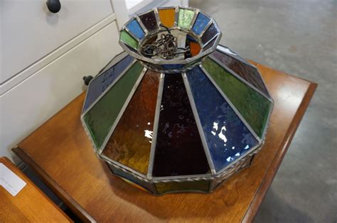 Leaded Glass Light Fixture Big Valley Auction