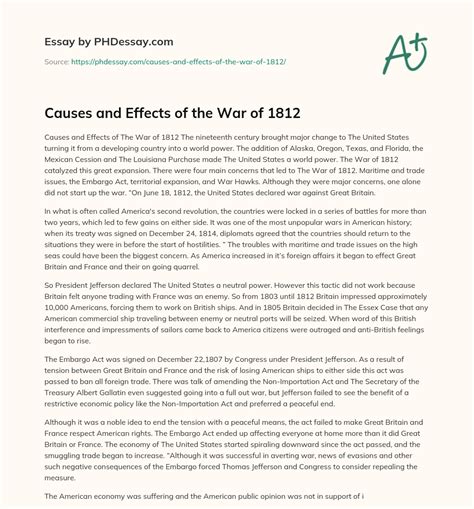 Causes And Effects Of The War Of 1812