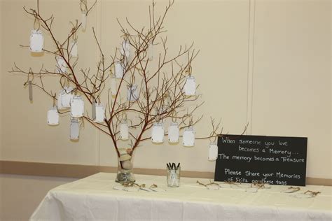 Funeral Ideas Memory Tree With Tags For Guests To Write Their