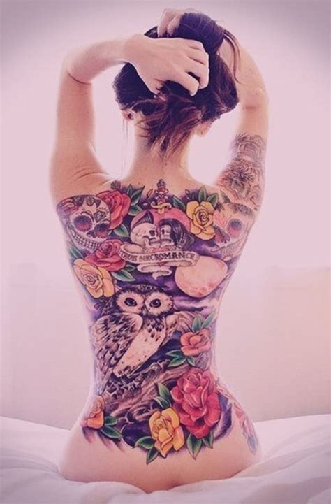 Lower back tattoos can be extensive or minor in design but no matter what the pattern women prefer a subtle and lighter color palette to give the tattoo its desired feminine appeal. full back tattoos for women - Google Search | tatoo ...