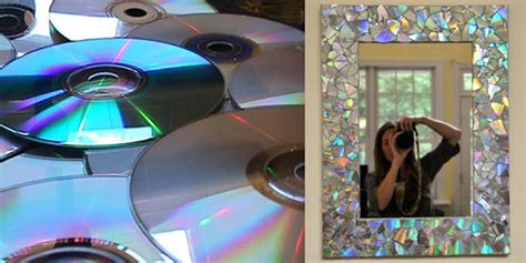 diy sulap kepingan cd bekas jadi frame mosaik keren