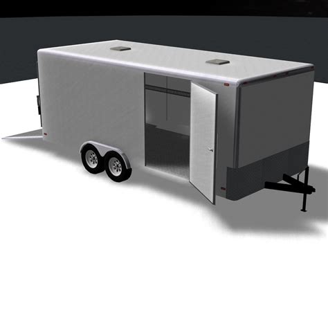 Cargo Trailer 3d Model Flatpyramid