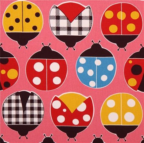 Hot Pink Ladybug Oxford Fabric By Cosmo From Japan Pink