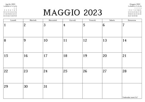 Calendari E Agende Stampabili Per Il Mese Maggio 2023 A4 A3 In PDF E