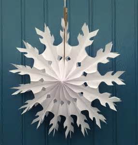 Snowflake Paper Decoration Feather Design Small By Petra Boase Ltd