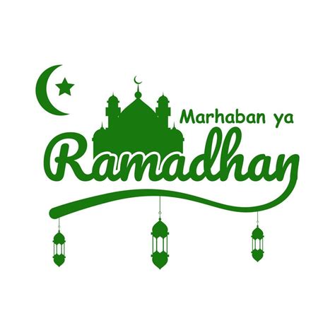 Marhaban Ya Ramadan Greeting With Hand Lettering Calligraphy And