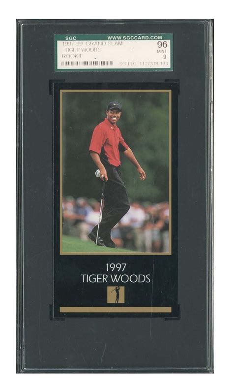 1997 99 Grand Slam Tiger Woods Rookie Card Sgc 96 Mint 9