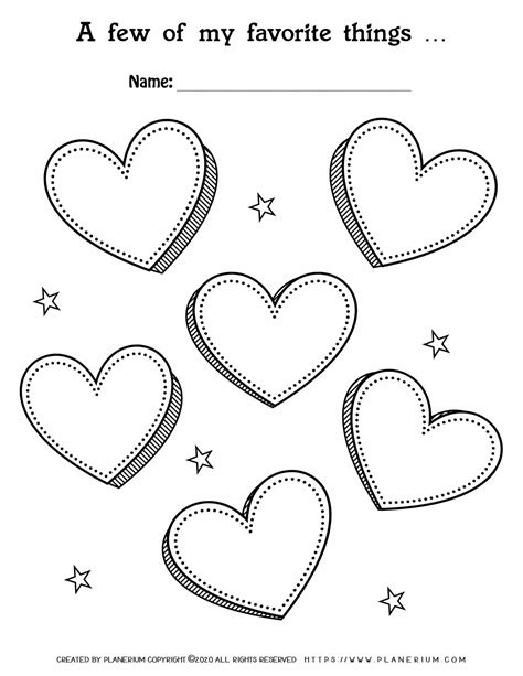 Valentines Day Worksheet Hearts My Favorites Planerium