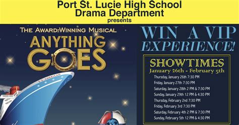 Port Saint Lucie High School Dramas Anything Goes Vip Experience
