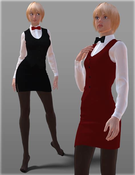 waitress uniform for genesis 2 female s daz 3d