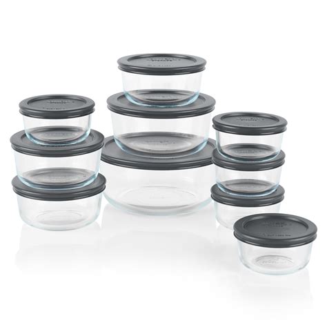 Simply Store 20 Piece Set With Gray Lids Pyrex