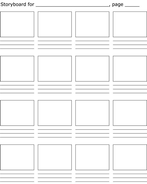 Story Board Template Super Photo Graphics Artistic Experience