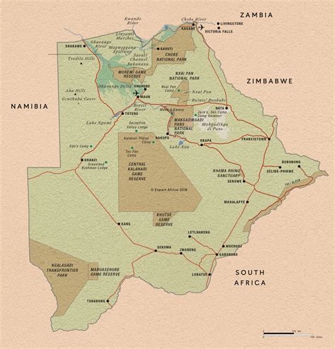 Map Of Botswana © Expert Africa