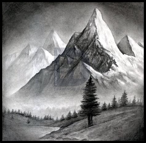 How To Draw A Realistic Landscape Draw Realistic Mountains Step By