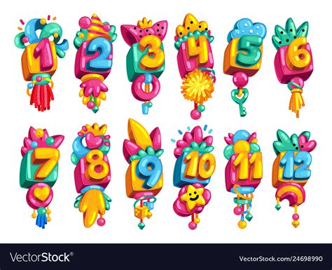 Colored Numbers Royalty Free Vector Image Vectorstock