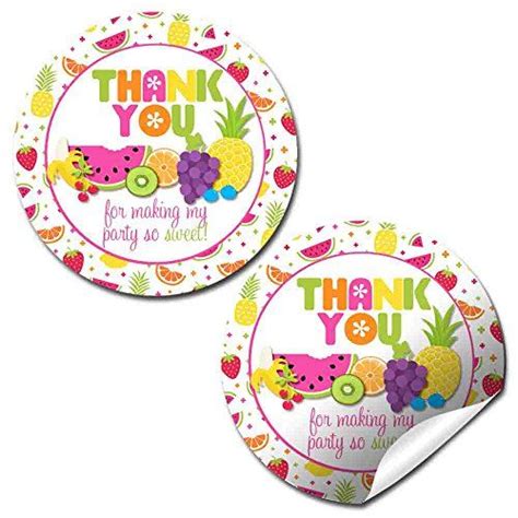 Tutti Fruitti Birthday Party Thank You Sticker Labels 40