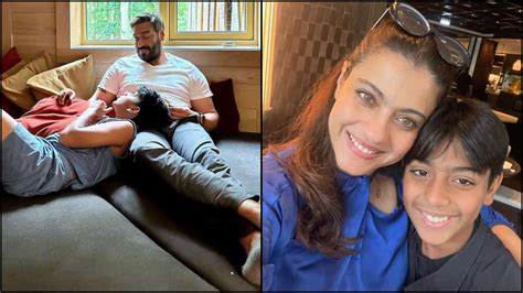 Ajay Devgn Kajol Embrace Their Young Adult Son Yugs Birthday With