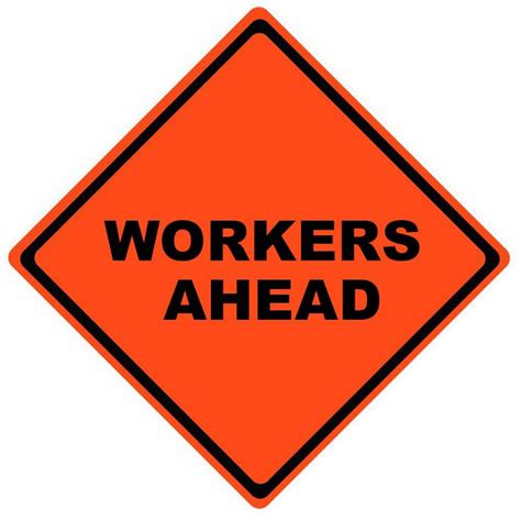 Workers Ahead Mesh Roll Up Road Sign Roll Up Signs And Stands 7800