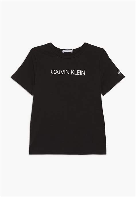 Calvin Klein Jeans Institutional T Shirt Imprimé Black Noir Zalando Be