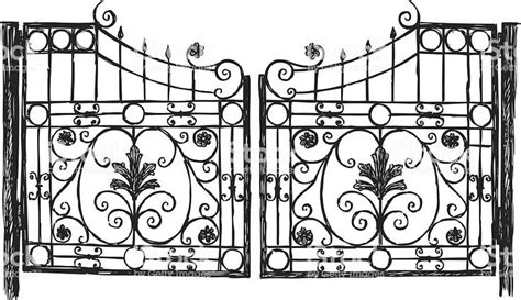 Vector Drawing Of Vintage Wrought Iron Gate Wrought Iron Gate