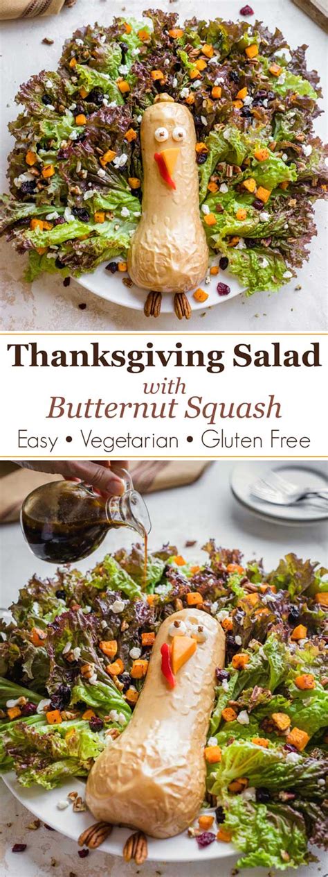 Adorable Thanksgiving Salad With Butternut Squash Turkey Two Healthy Kitchens