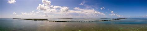 Aerial Panorama Florida Keys Bridge Landscape Stock Image Image Of