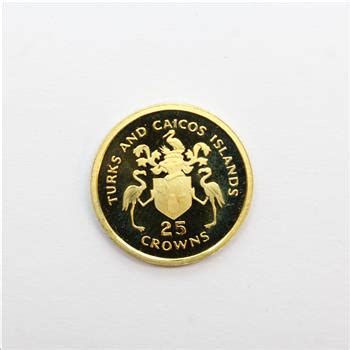 1976 Gold Turks And Caicos 25 Crowns Coin 46 Property Room