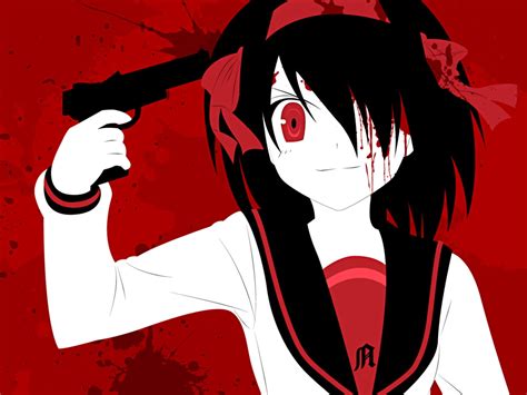 Anime Characters Pointing A Gun At Their Head
