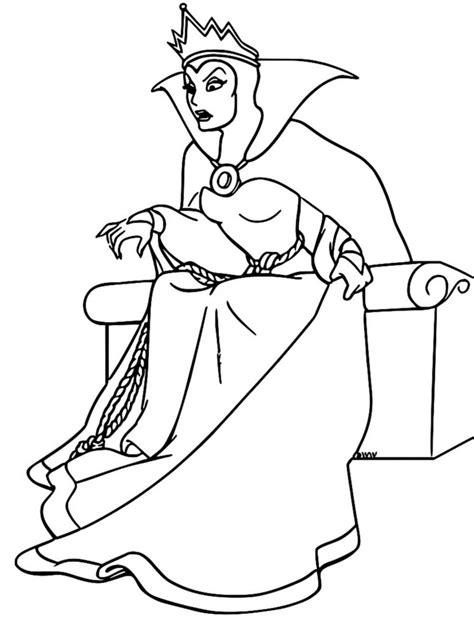 Snow White Evil Queen Witch And Huntsman Coloring Page