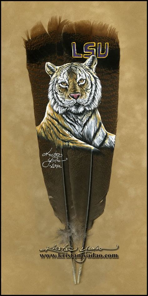 Golden Glory - LSU by dittin03.deviantart.com | Feather art, Feather painting, Feather